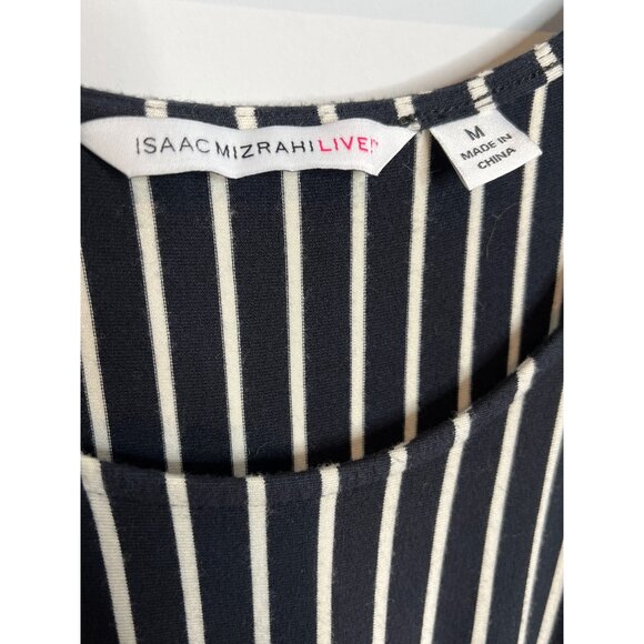 Isaac Mizrahi Striped Maxi Dress Black White Sleeveless Size Medium - Picture 7 of 11